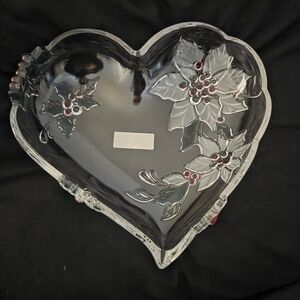 Mikasa Clear and Red Holiday Heart Dish